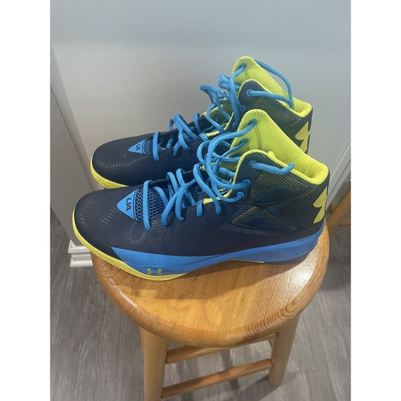 Under Armour Mens Rocket 1264224-410 Blue Basketball Shoes Sneakers Size 11 - Picture 2 of 4